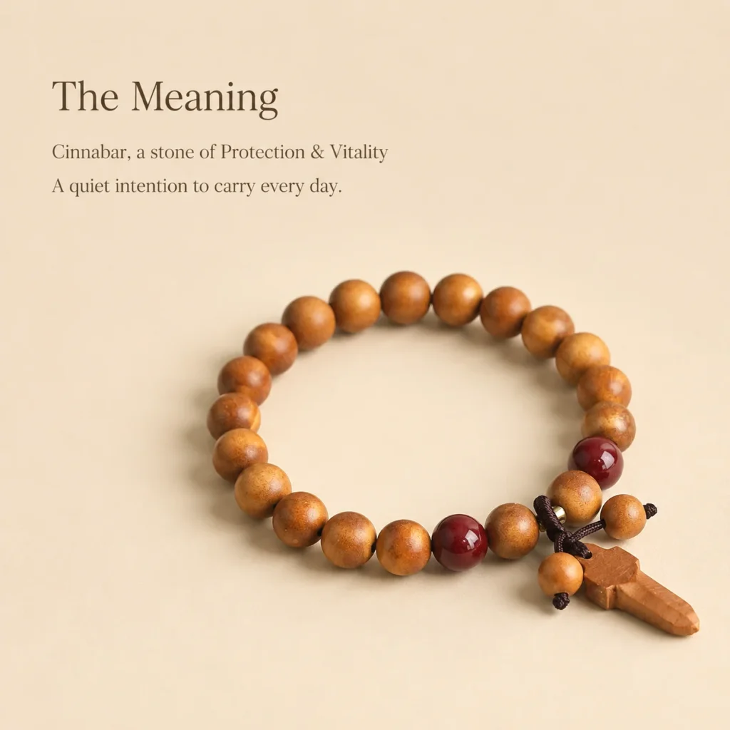 Classic Cinnabar 8mm Bracelet for Protection & Vitality - Image 3