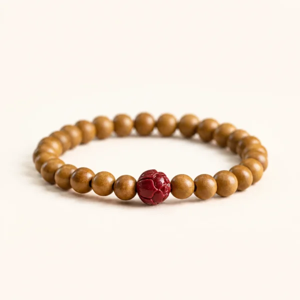Artisan Cinnabar Bracelet for Protection & Vitality