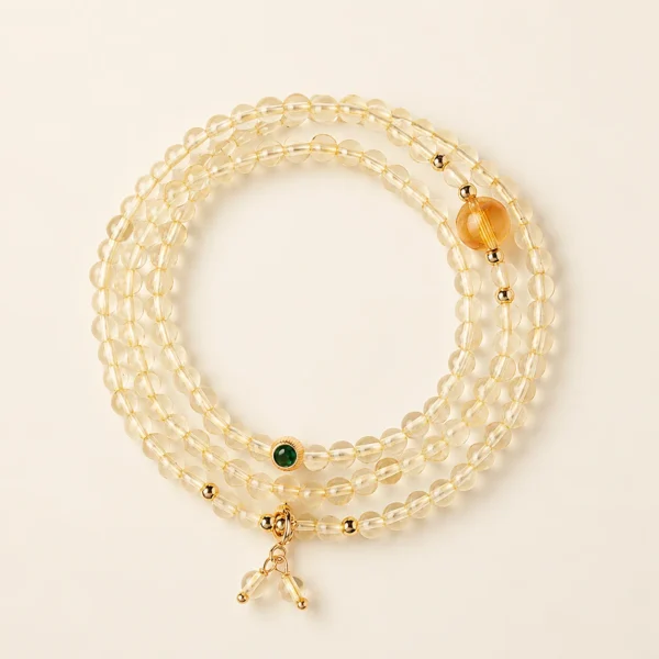 Classic Citrine Crystal 4mm Bracelet for Abundance & Optimism