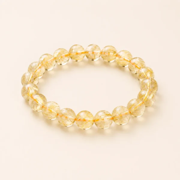 Artisan Citrine Crystal 8mm Bracelet for Abundance & Optimism