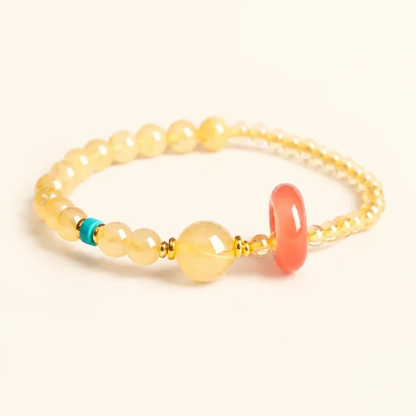 Citrine Crystal Peace Buckle Bracelet for Abundance & Optimism