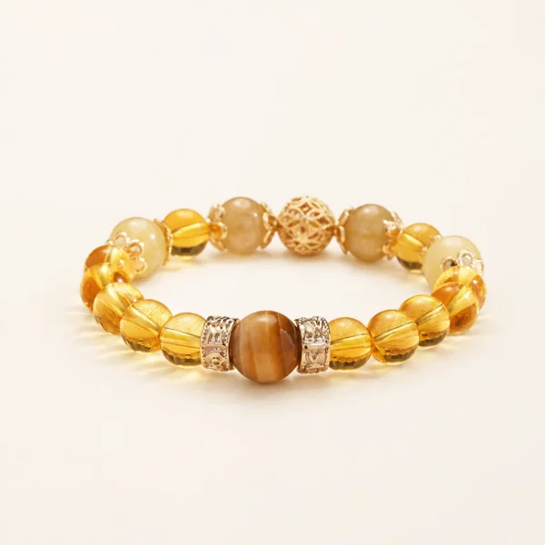 Natural Citrine Crystal Fortune Bracelet for Abundance & Optimism