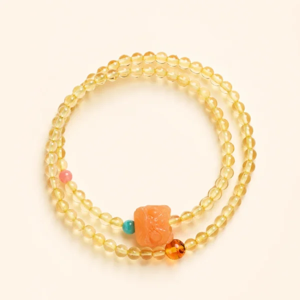 Artisan Citrine Crystal 4mm Bracelet for Abundance & Optimism