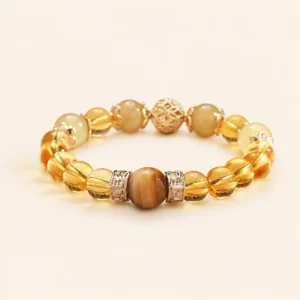 Handcrafted Citrine Crystal Fortune Bracelet for Abundance & Optimism