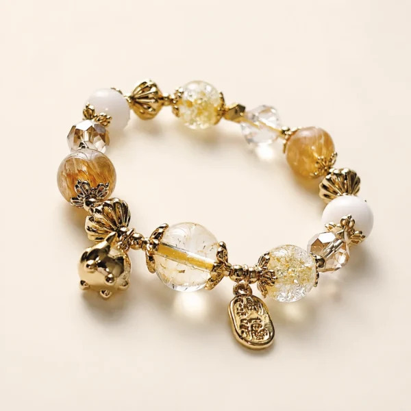 Classic Citrine Crystal Fortune Bracelet for Abundance & Optimism
