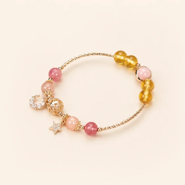 Refined Citrine Crystal Bracelet for Abundance & Optimism