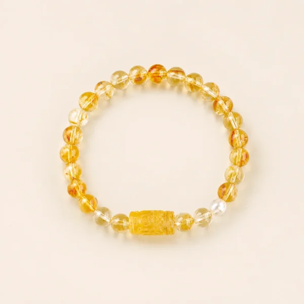 Citrine Crystal Fretwork Bracelet for Abundance & Optimism