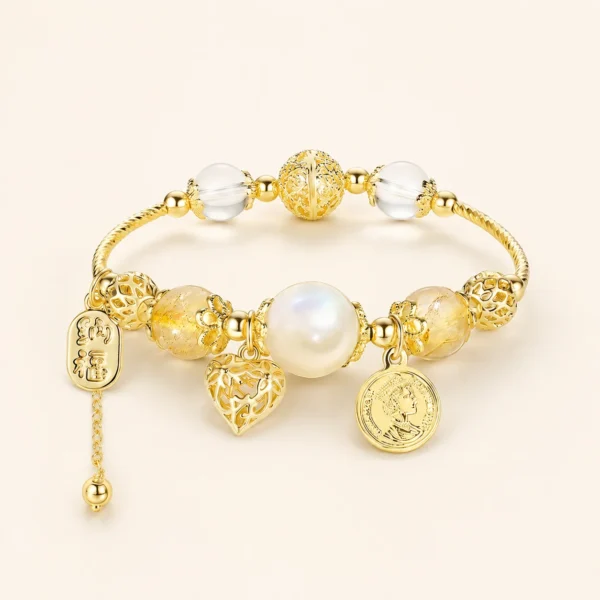 Premium Citrine Crystal Bracelet for Abundance & Optimism