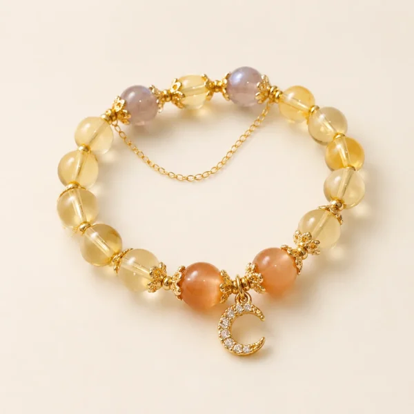 Natural Citrine Crystal Bracelet for Abundance & Optimism