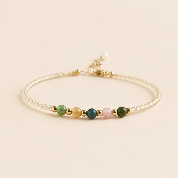 Citrine Crystal & Tourmaline Bracelet for Abundance & Optimism