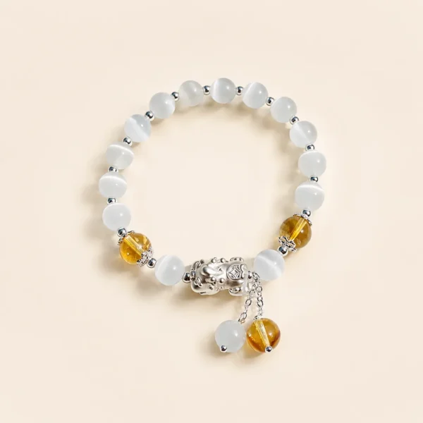 Citrine Crystal & Cat's Eye Bracelet for Abundance & Optimism