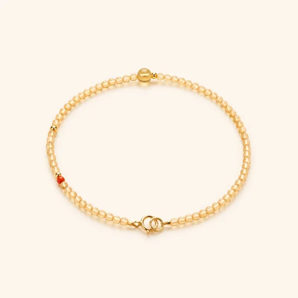 Citrine Crystal Beaded Bracelet for Abundance & Optimism