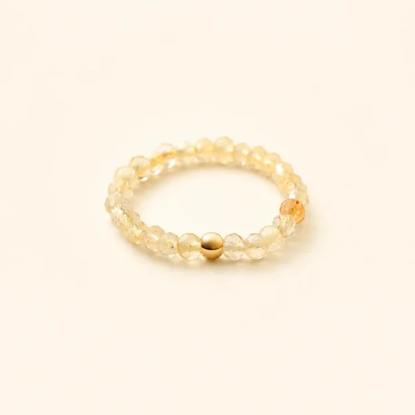 Citrine Crystal Faceted Ring for Abundance & Optimism