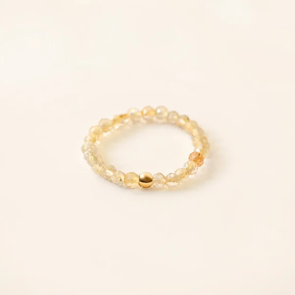 Classic Citrine Crystal Faceted Ring for Abundance & Optimism