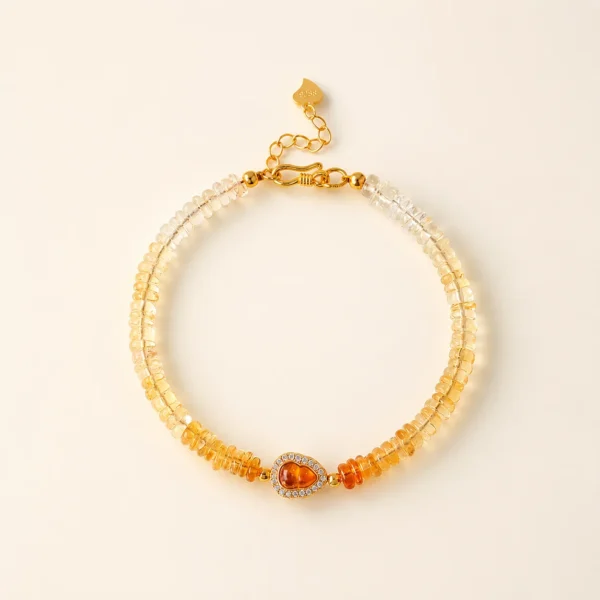 Citrine Crystal Gourd Bracelet for Abundance & Optimism