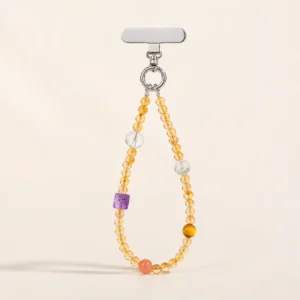 Citrine Crystal Phone Charm for Abundance & Optimism
