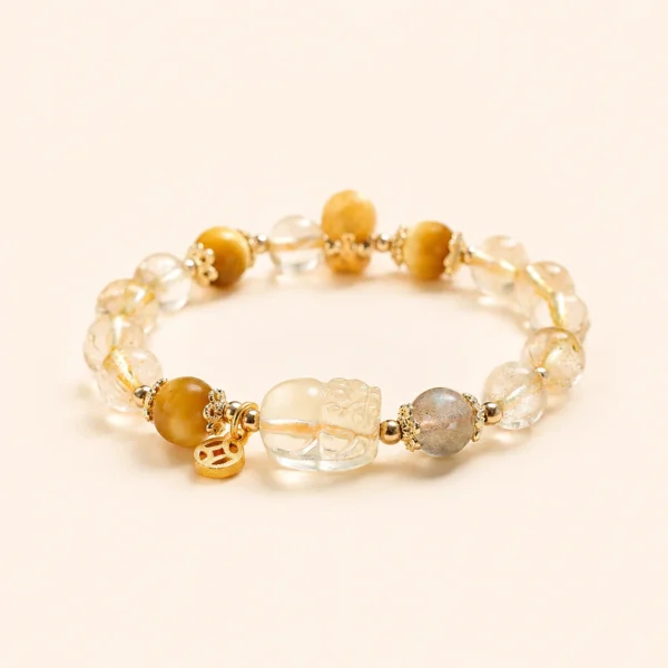 Classic Citrine Crystal Pixiu Bracelet for Abundance & Optimism