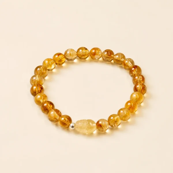 Citrine Crystal Pixiu Bracelet for Abundance & Optimism
