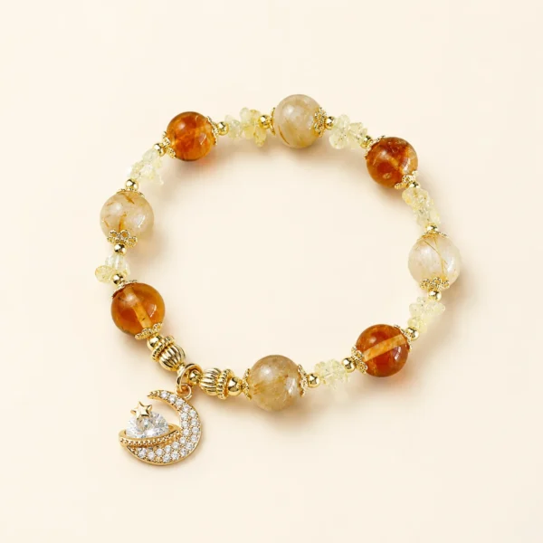 Classic Citrine Crystal Star Bracelet for Abundance & Optimism