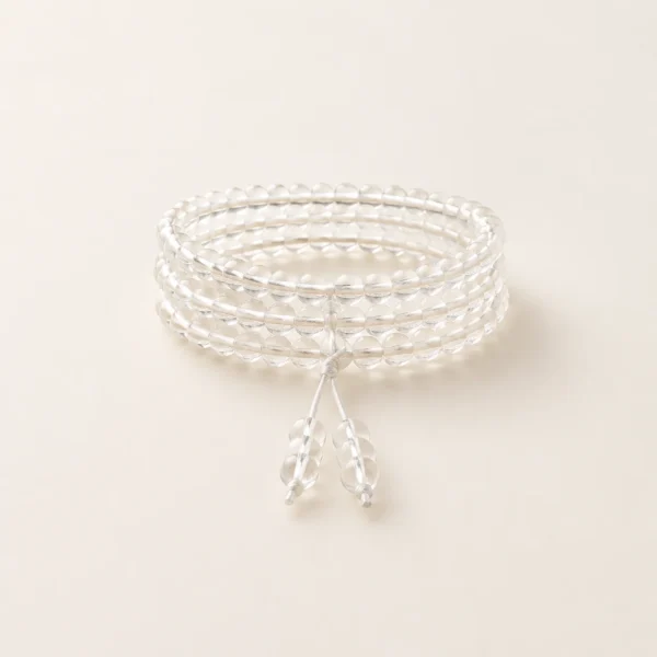 Classic Clear Quartz Triple-Wrap Bracelet for Clarity & Focus