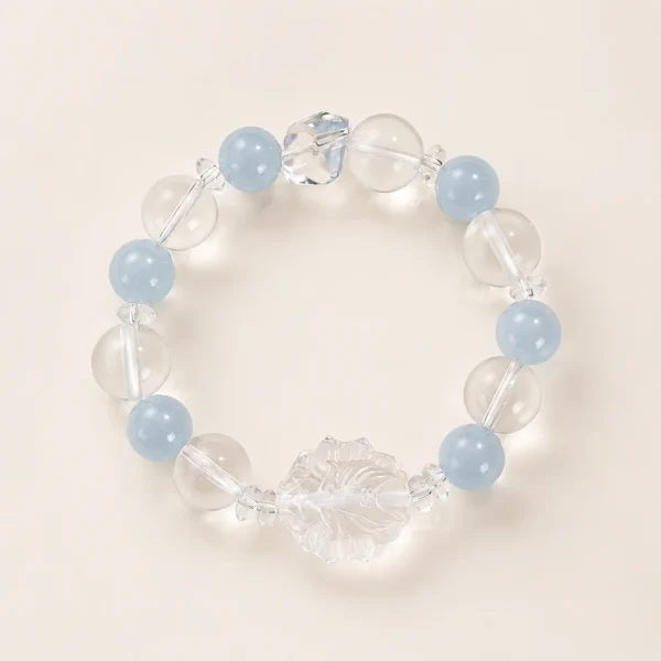 Classic Clear Quartz & Aquamarine Bracelet for Clarity & Focus