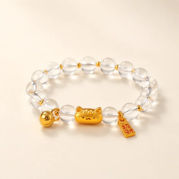 Clear Quartz Fortune Bracelet for Clarity & Focus