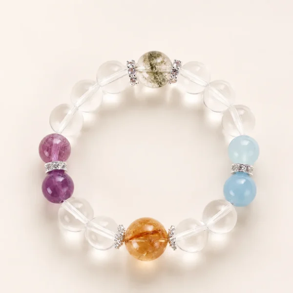 Clear Quartz Multi-Stone Bracelet for Clarity & Focus