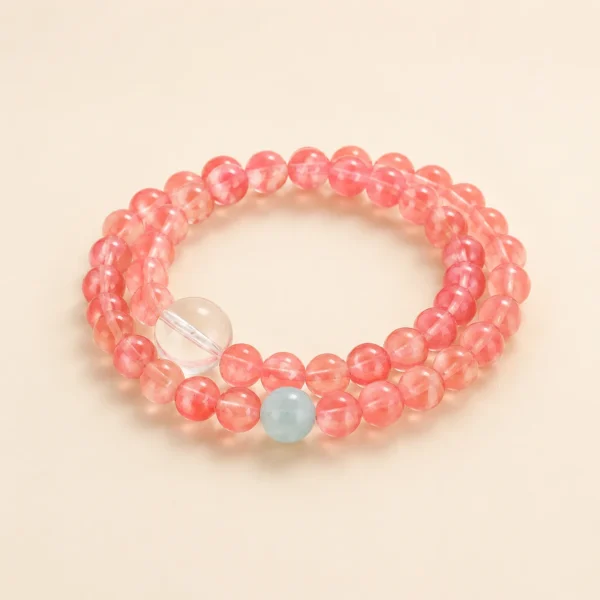 Clear Quartz & Chalcedony Bracelet for Clarity & Focus