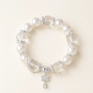 Handcrafted Clear Quartz Bracelet No.2 for Clarity & Focus