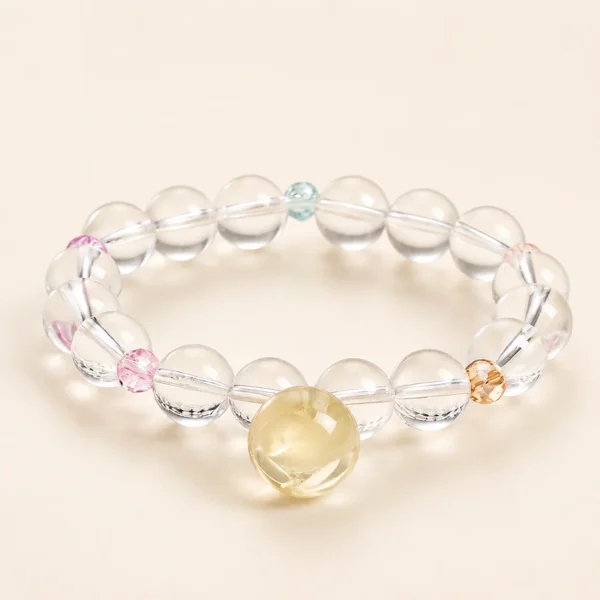 Dainty Clear Quartz Bracelet for Clarity & Focus