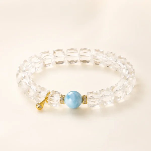 Handcrafted Clear Quartz Faceted Bracelet for Clarity & Focus