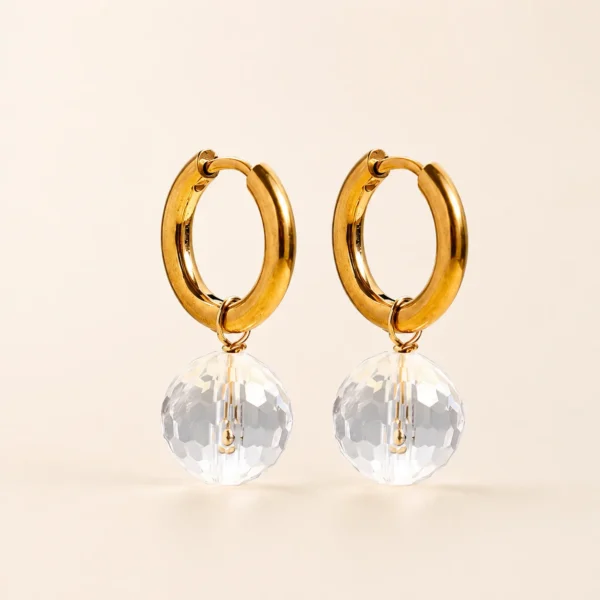 Clear Quartz Faceted Earrings for Clarity & Focus