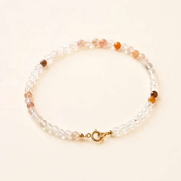 Copper Rutilated Quartz Faceted Bracelet for Energy & Vitality