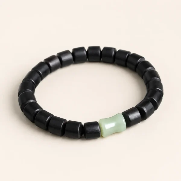 Classic Ebony Wood Bracelet for Grounding & Calm