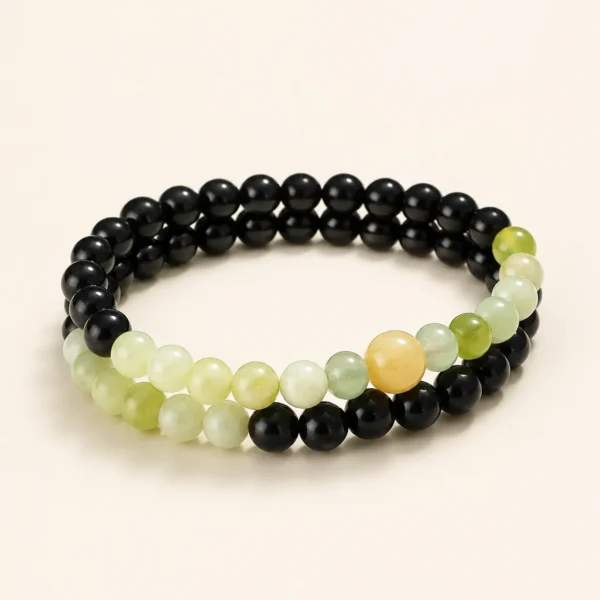 Ebony Wood Double-Wrap Bracelet for Grounding & Calm