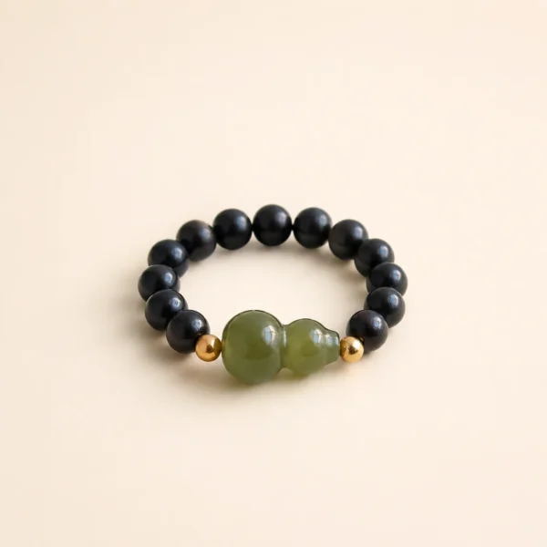 Ebony Wood Gourd Ring for Grounding & Calm