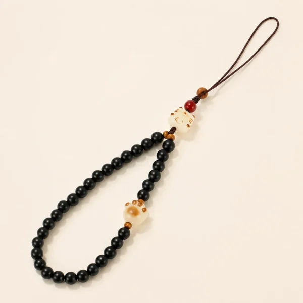 Ebony Wood Phone Charm for Grounding & Calm