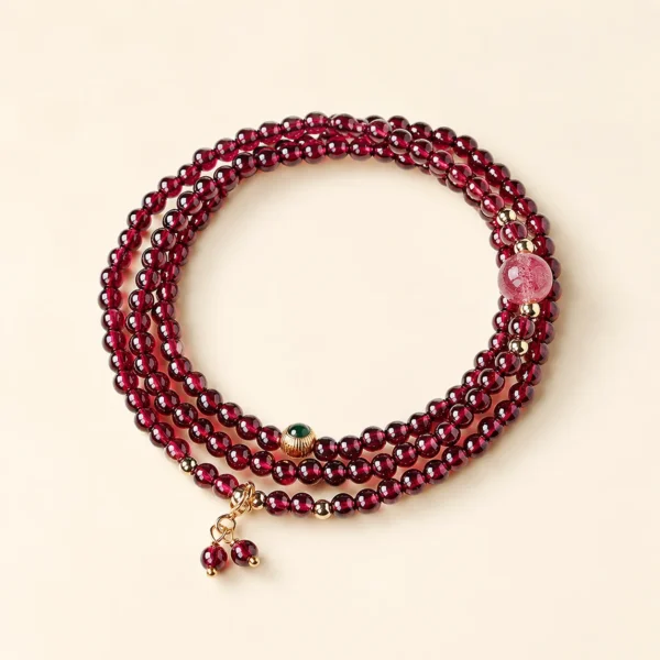 Garnet Crystal 4mm Bracelet for Strength & Grounding