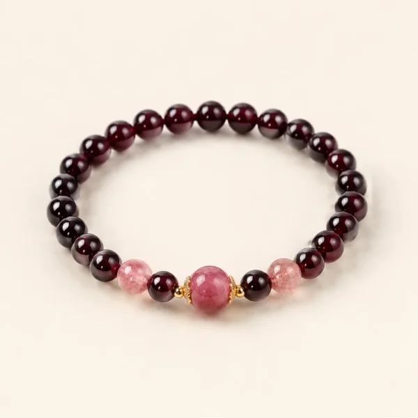 Classic Garnet Crystal 6mm Bracelet for Strength & Grounding