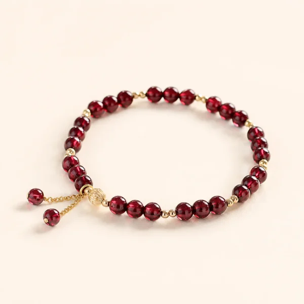 Garnet Crystal 2mm Bracelet for Strength & Grounding