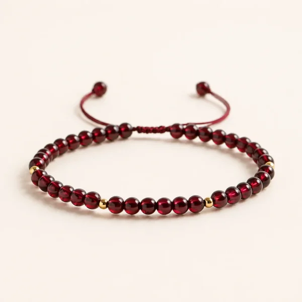 Garnet Crystal Bracelet for Strength & Grounding