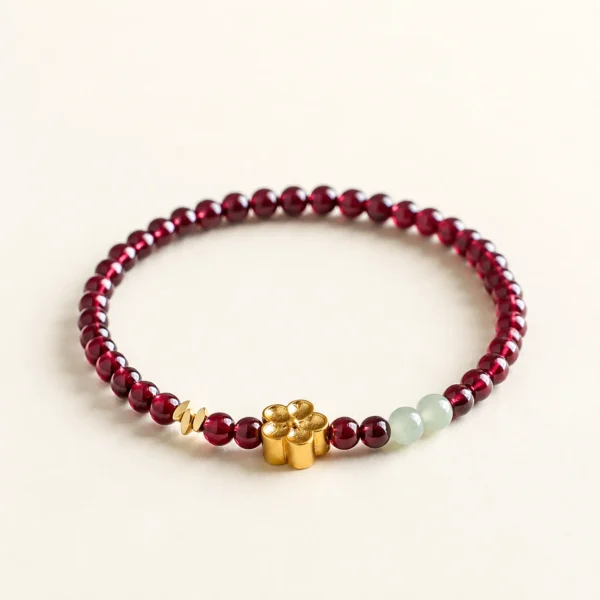Classic Garnet Crystal 4mm Bracelet for Strength & Grounding