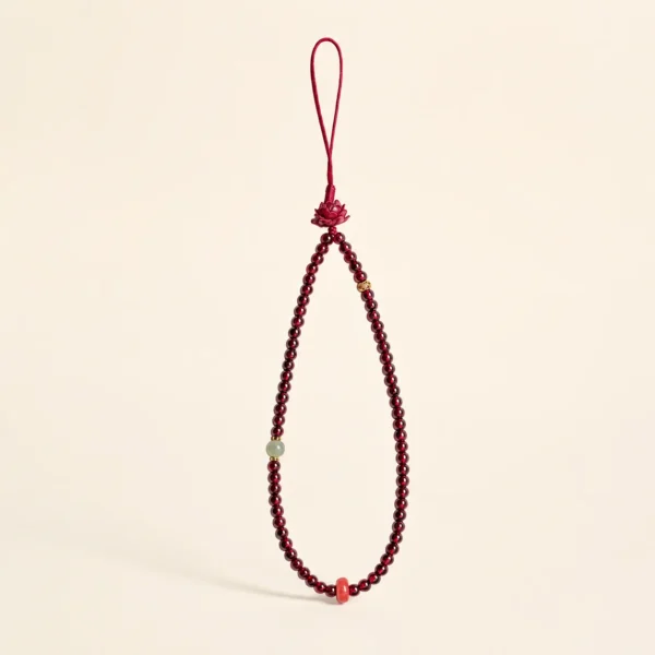 Garnet Crystal Lotus Pendant for Strength & Grounding