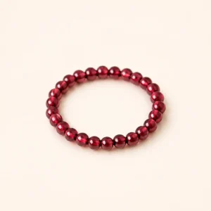 Classic Garnet Crystal Plain Band Ring for Strength & Grounding