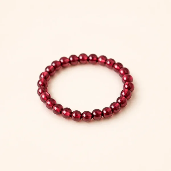 Classic Garnet Crystal Plain Band Ring for Strength & Grounding
