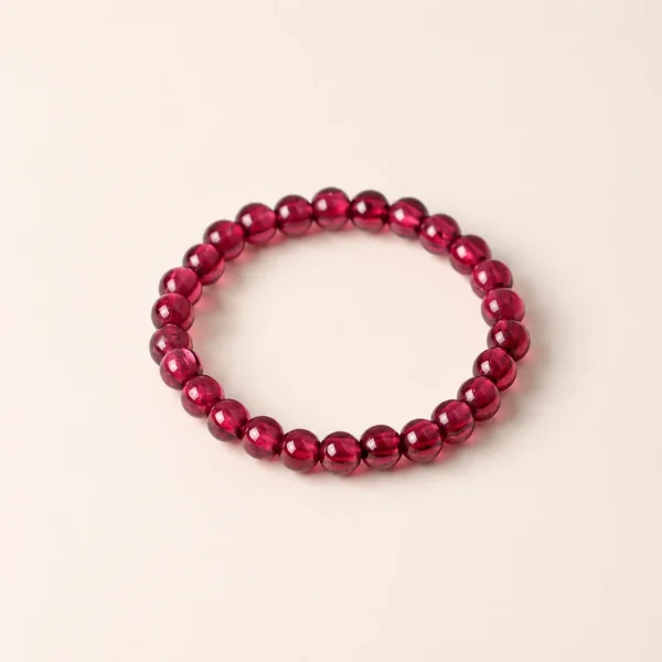 Garnet Crystal Plain Band Ring for Strength & Grounding