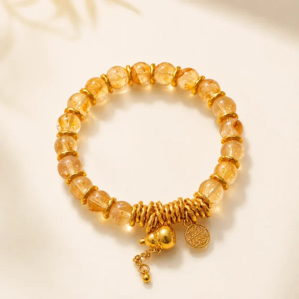 Golden Healer Quartz Wrap Bracelet for Abundance & Warmth