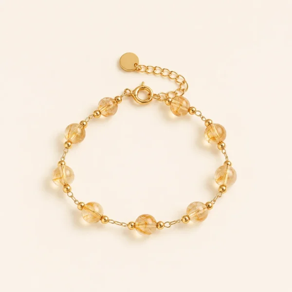 Natural Golden Healer Quartz Bracelet for Abundance & Warmth