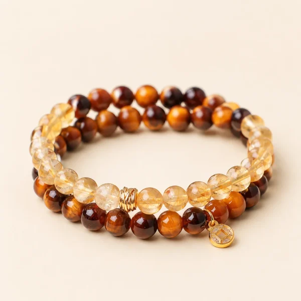 Classic Golden Healer Quartz & Tiger's Eye Bracelet for Abundance & Warmth