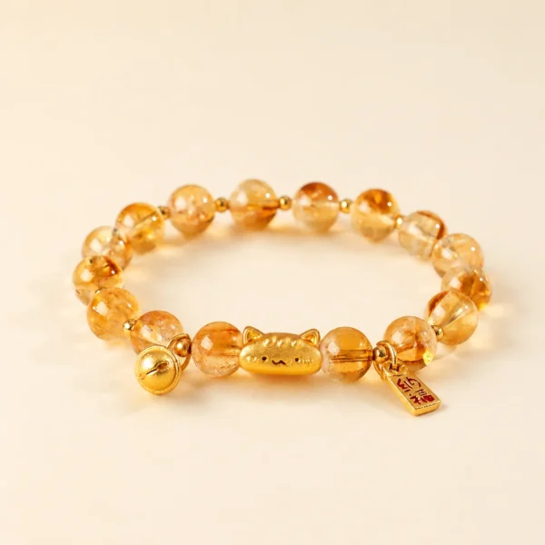 Natural Golden Healer Quartz Fortune Bracelet for Abundance & Warmth
